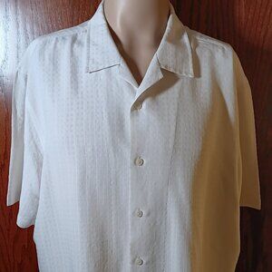 VIA EUROPA DRESS SHIRT -SHORT SLEEVE BUTTON DOWN - XXL - WHITE